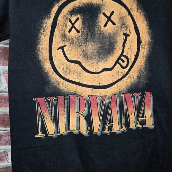 Nirvana Gradient Smiley Logo T-Shirt | Unisex 3XL | Black Band Tee | 100% Cotton - Picture 4 of 5